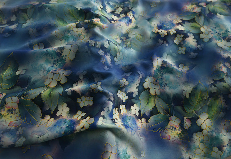 RYHUASEN- Hight 60 Count Rayon Satin Faux Silk Chinese Style Floral Cheongsam Dress Fabric - 145cm wide by the Yard