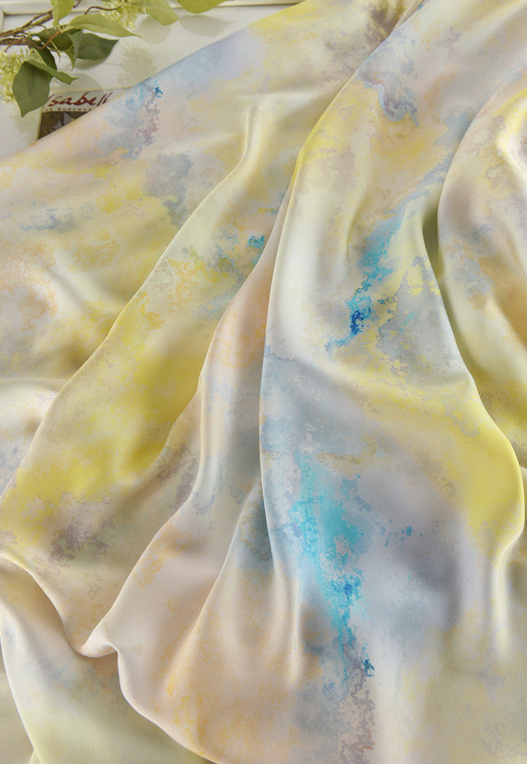 RYYUNLAN - Hight 60 Count Rayon Satin Faux Silk Chinese Style Floral Cheongsam Dress Fabric - 145cm wide by the Yard