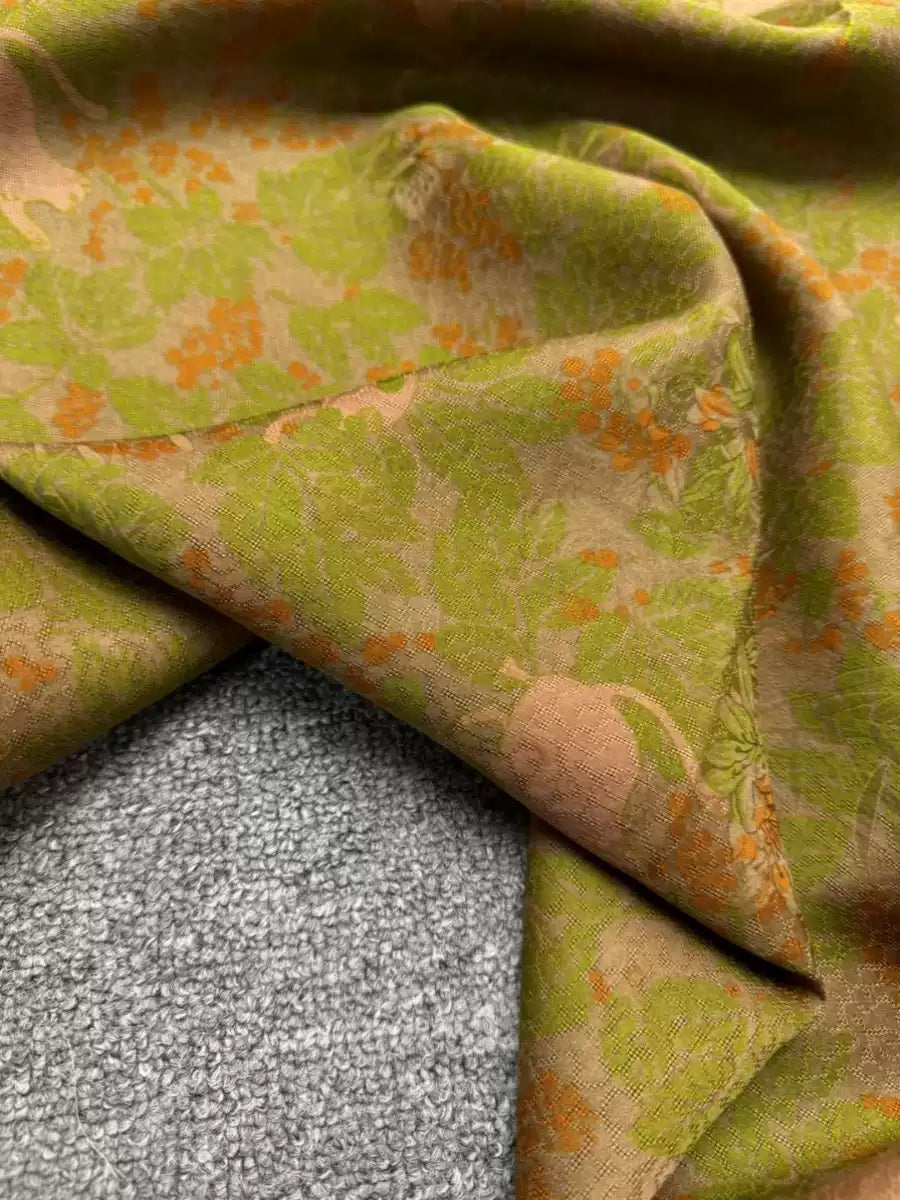 XIAOMR - Handmade 25 Momme HUALUO Jacquard Mud Silk Fabric (Openwork texture) - 114cm by the Yard