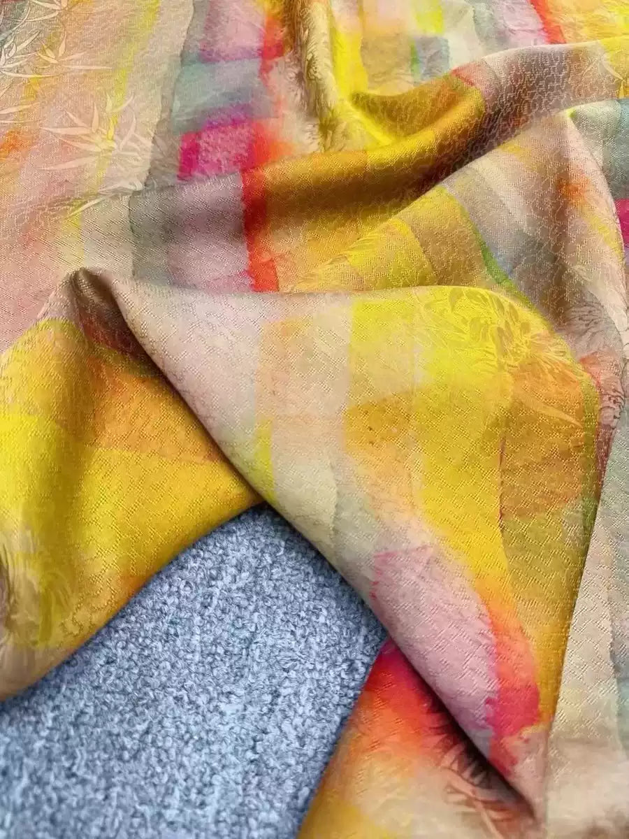 CAIHOS - Handmade 25 Momme HUALUO Jacquard Mud Silk Fabric (Openwork texture) - 114cm by the Yard