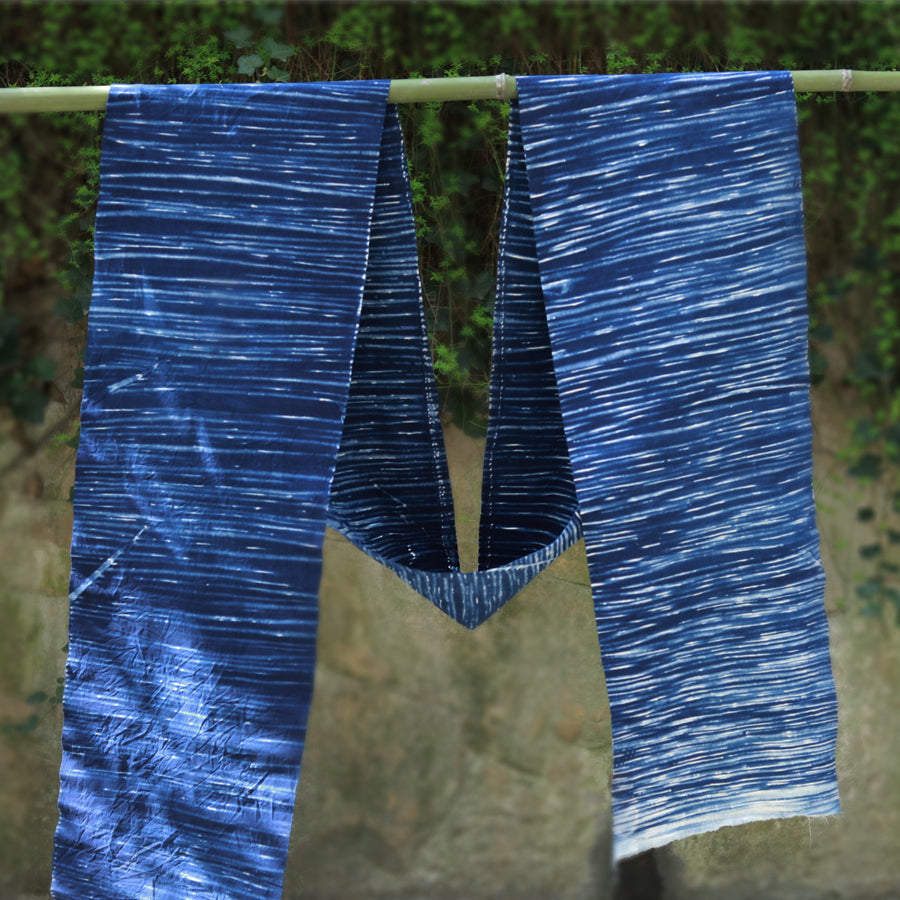 JILITU - Eco-Friendly Earth Blue Plant Dyed Cotton Fabric - 40cm by the Yard