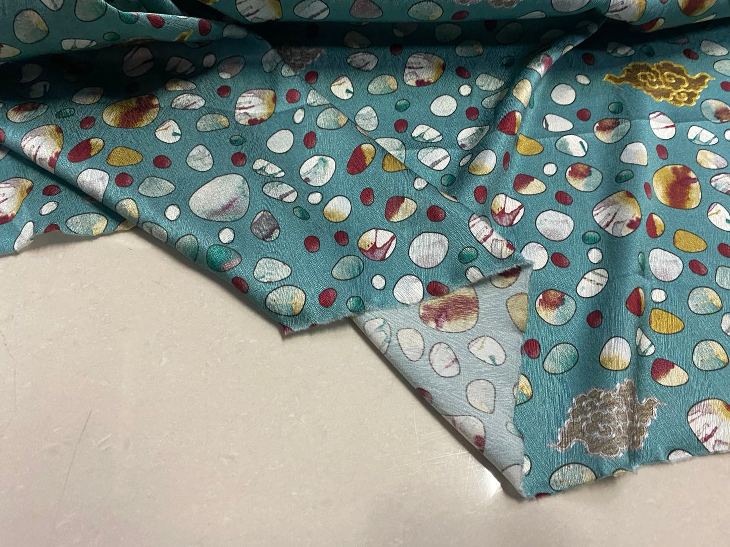 ESHICA - 22 Momme Pattern Digital Print Stretch Silk Satin Fabric - 108cm wide by the Yard