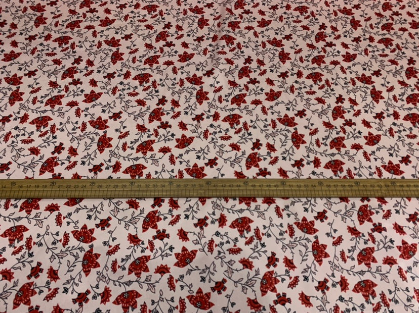 FEDSUI - 19 Momme Small Floral Foundation Pattern Digital Print Stretch Silk Satin Fabric - 108cm wide by the Yard