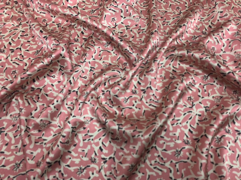 FENSUI - 19 Momme Floral Pattern Digital Print Stretch Silk Satin Fabric - 140cm wide by the Yard