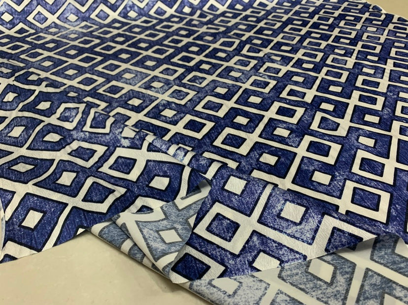 JFANGE - 19 Momme Block Pattern Digital Print Stretch Silk Satin Fabric - 108cm wide by the Yard