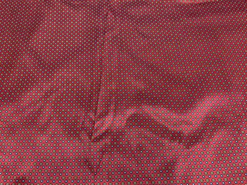 JUREDH - 19 Momme Burgundy Floral Pattern Digital Print Stretch Silk Satin Fabric - 140cm wide by the Yard