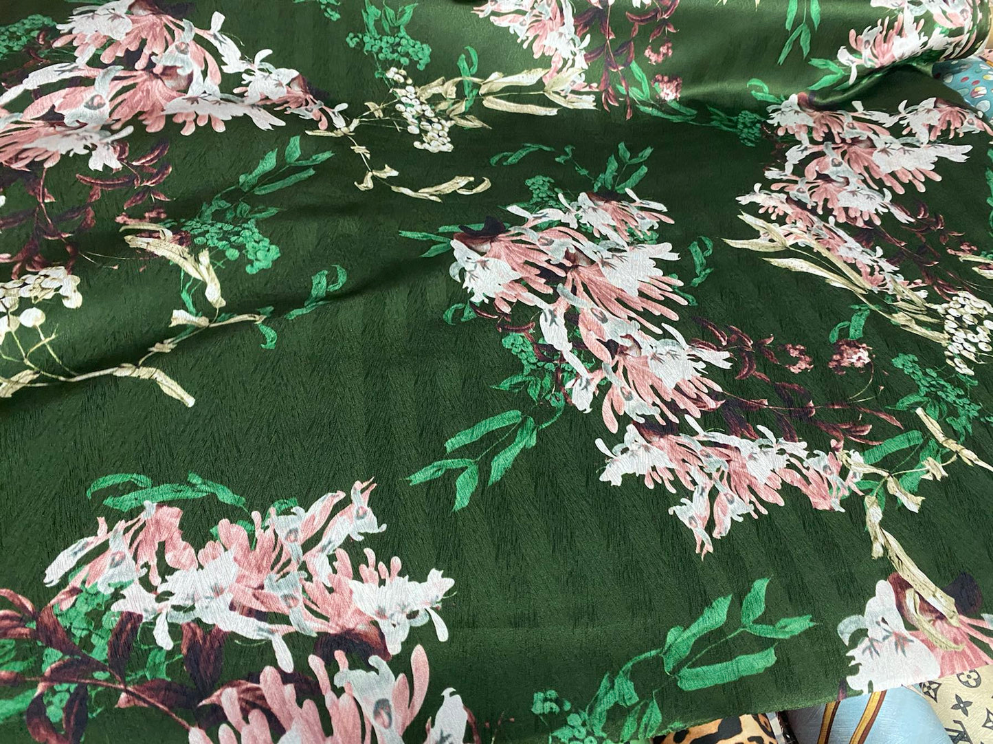 MOULIV - 22 Momme Flower Pattern Digital Print Stretch Silk Satin Fabric - 108cm wide by the Yard