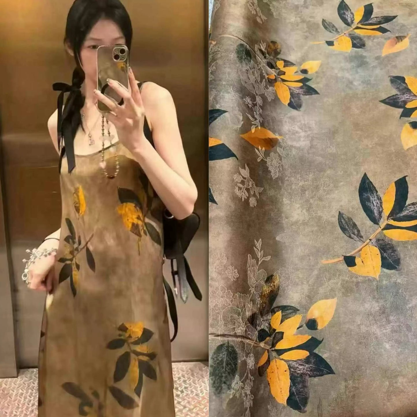 YYZHIQ - Handmade 25 Momme HUALUO Jacquard Mud Silk Fabric (Openwork texture) - 114cm by the Yard