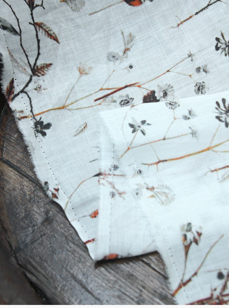 SHUANGBAI - Digital Printing 42 Thread Count Ramie Fabric - 135cm wide by the Yard