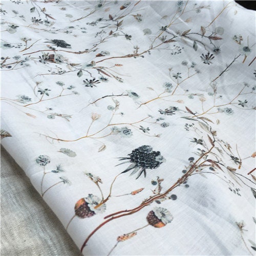 SHUANGBAI - Digital Printing 42 Thread Count Ramie Fabric - 135cm wide by the Yard