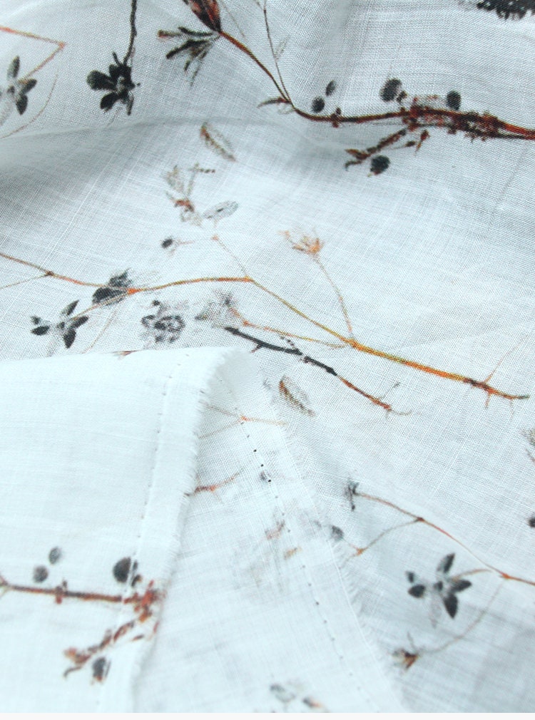 SHUANGBAI - Digital Printing 42 Thread Count Ramie Fabric - 135cm wide by the Yard