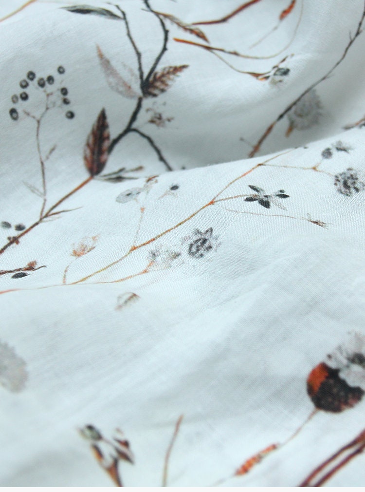 SHUANGBAI - Digital Printing 42 Thread Count Ramie Fabric - 135cm wide by the Yard