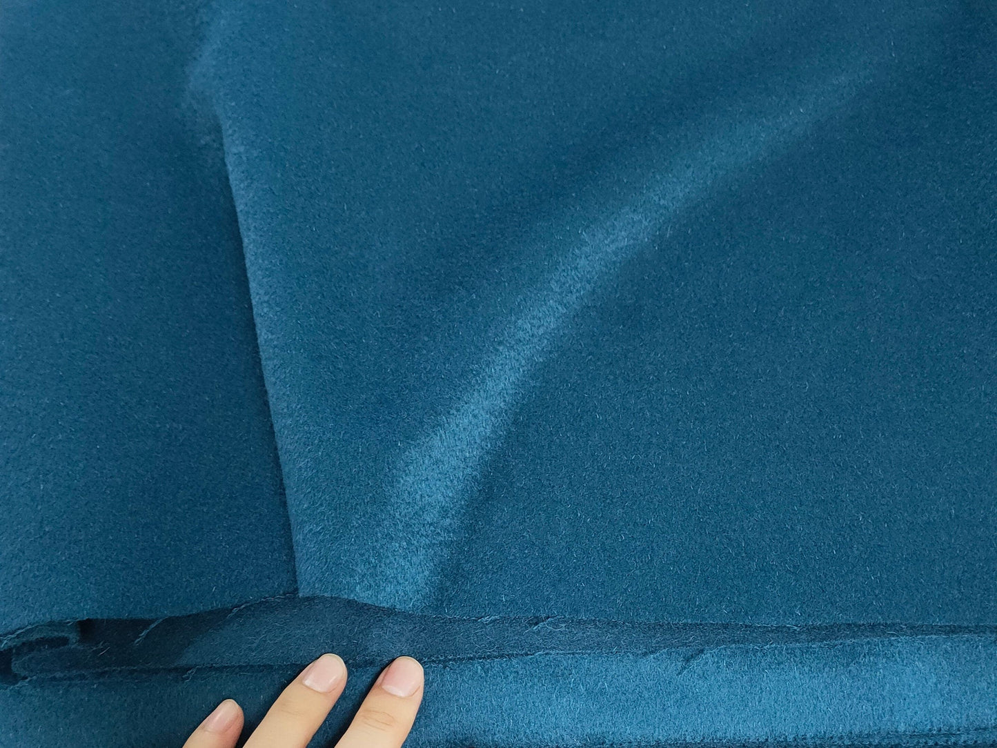 Dark Blue Single-Sided 45% Cashmere Fabric - 150cm wide by the Yard