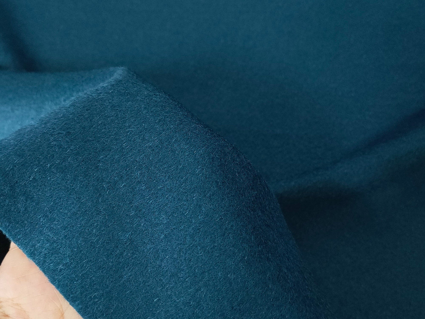 Dark Blue Single-Sided 45% Cashmere Fabric - 150cm wide by the Yard