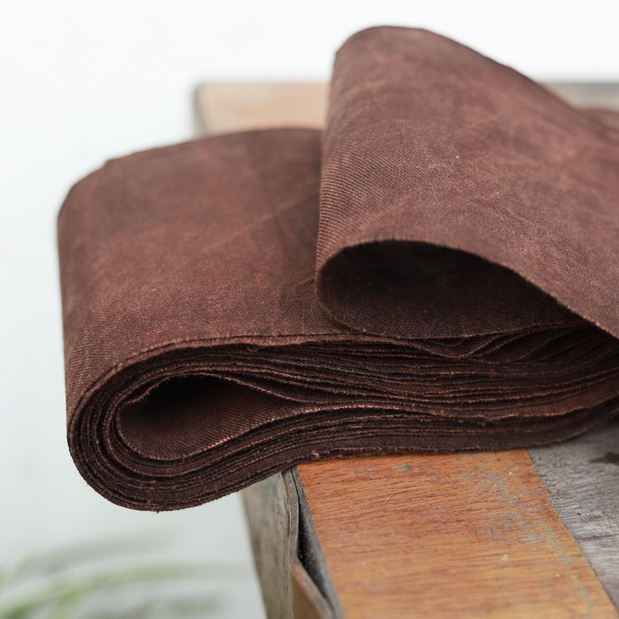 CTDISE - Earth Color Plant Dyed Twill Cotton Table Runner Fabric - 15cm wide by the Yard