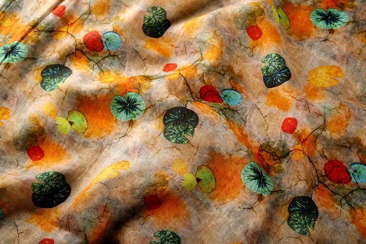 CAILIAN Printed Ramie fabric for Summer Dresses By the Yard