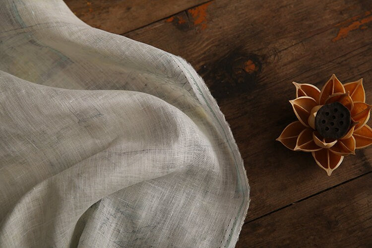 GUSONG Printed Ramie fabric for Summer Dresses By the Yard