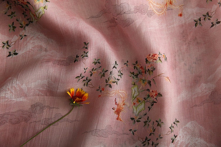 XIANGYUN Printed Ramie fabric By the Yard