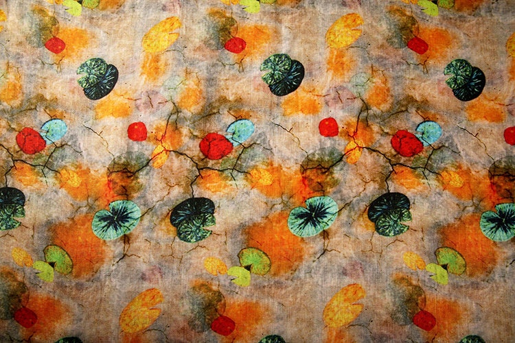 CAILIAN Printed Ramie fabric for Summer Dresses By the Yard