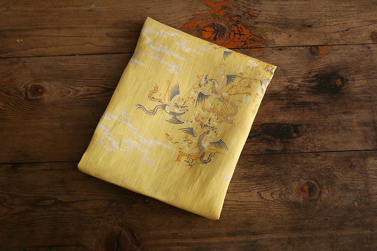 XIANGHE Yellow Ramie Fabric By the Yard