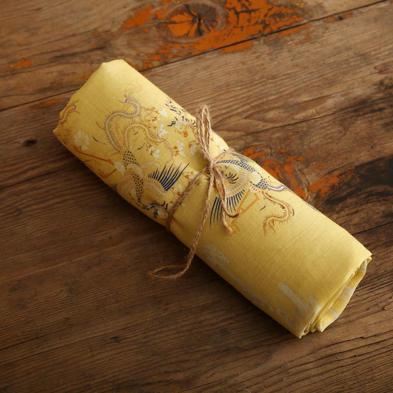 XIANGHE Yellow Ramie Fabric By the Yard