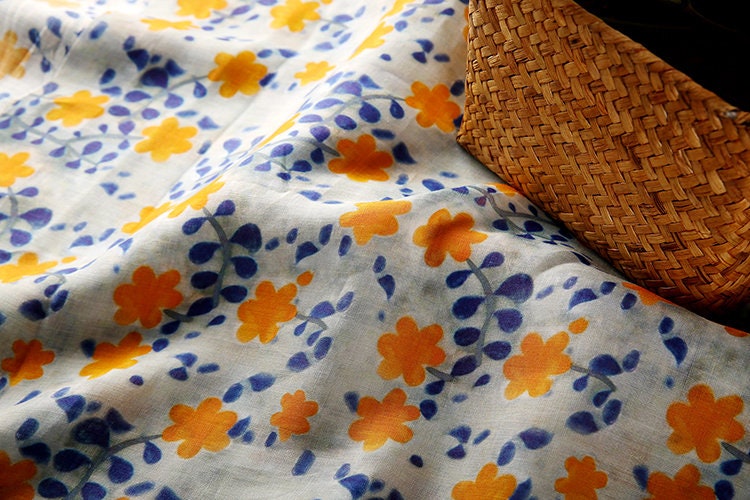 LANCAO - Digital Printing 42 Thread Count Ramie Fabric - 140cm wide by the Yard