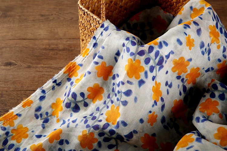 LANCAO - Digital Printing 42 Thread Count Ramie Fabric - 140cm wide by the Yard
