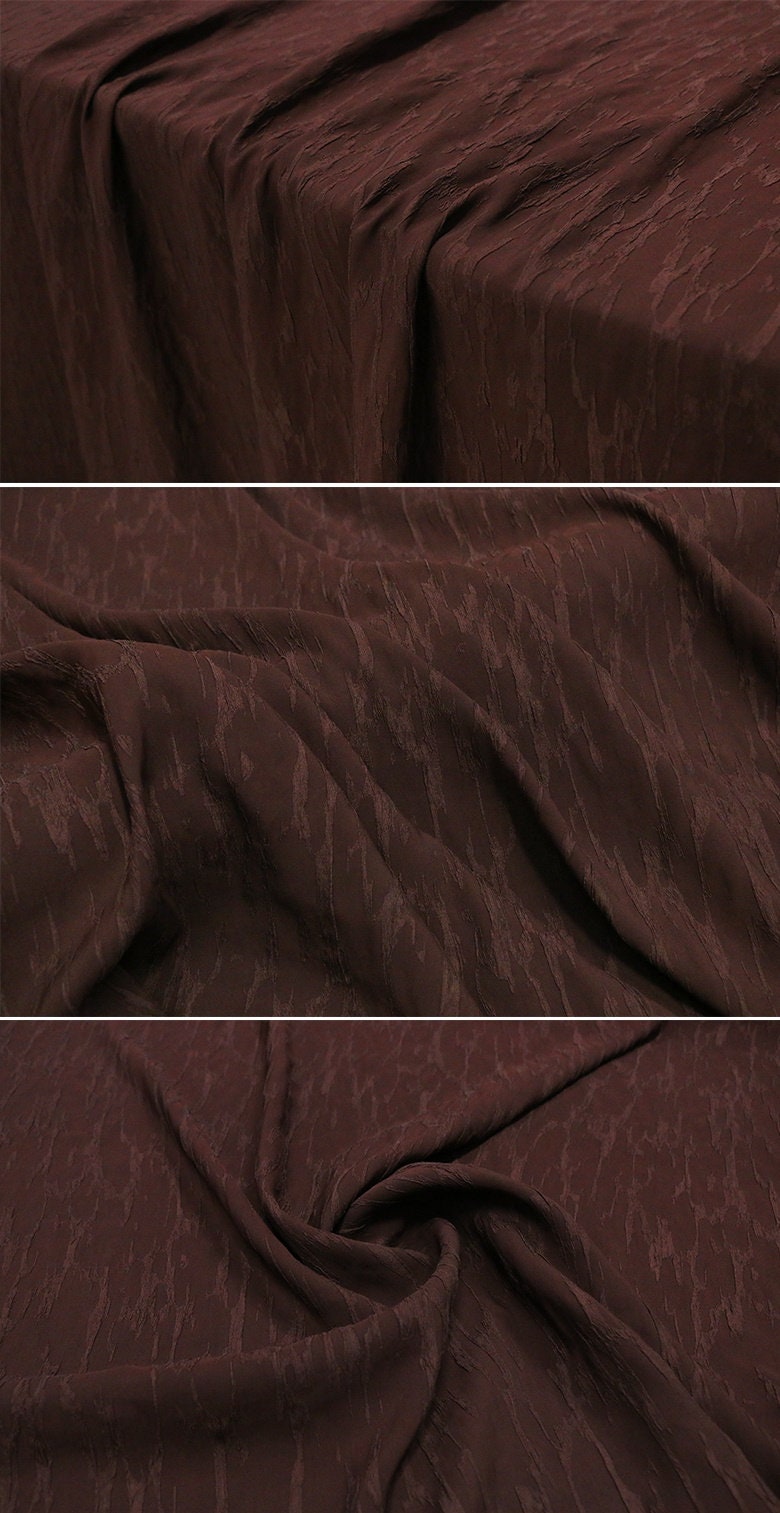 ZHEZHOU - 28 Momme Wrinkle Texture Jacquard Stretchy Mud Silk Fabric - 114cm wide by the Yard