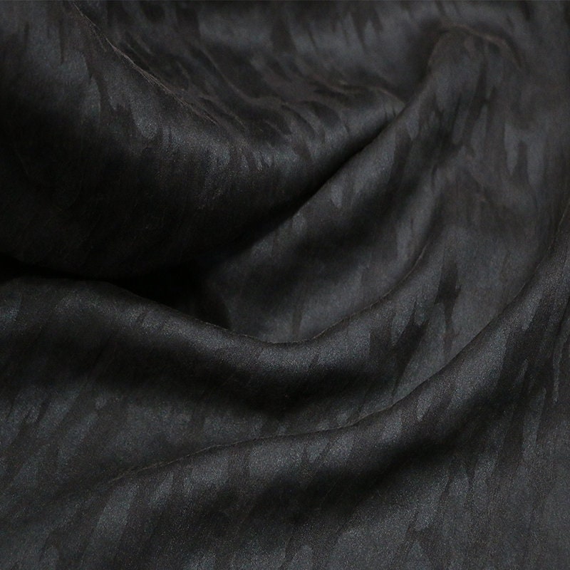 ZHEZHOU - 28 Momme Wrinkle Texture Jacquard Stretchy Mud Silk Fabric - 114cm wide by the Yard
