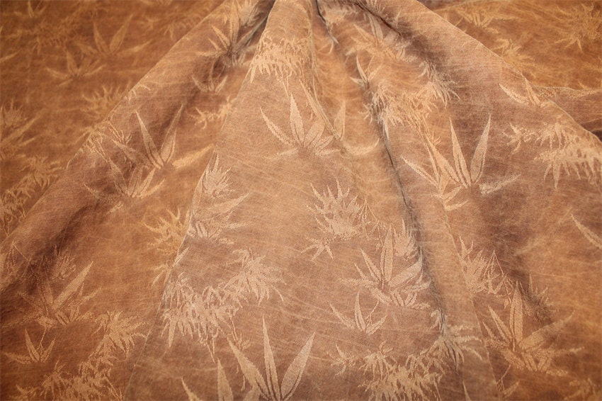 ZHUYE Jacquard Mud Silk Plant Dye Vintage Style 40 Momme Pure Silk Fabric by the yard
