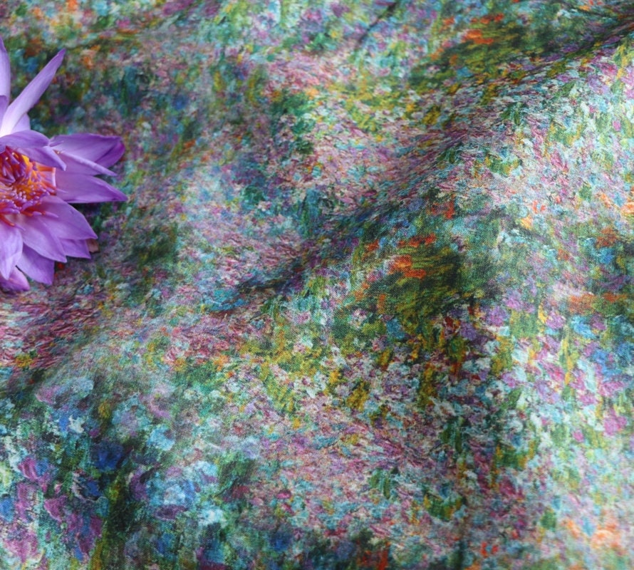 ZIHUATIAN - Floral Print Ramie Fabric-By the Yard