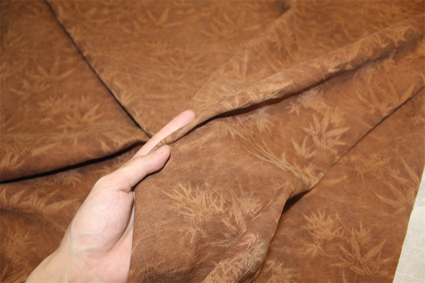 ZHUYE Jacquard Mud Silk Plant Dye Vintage Style 40 Momme Pure Silk Fabric by the yard