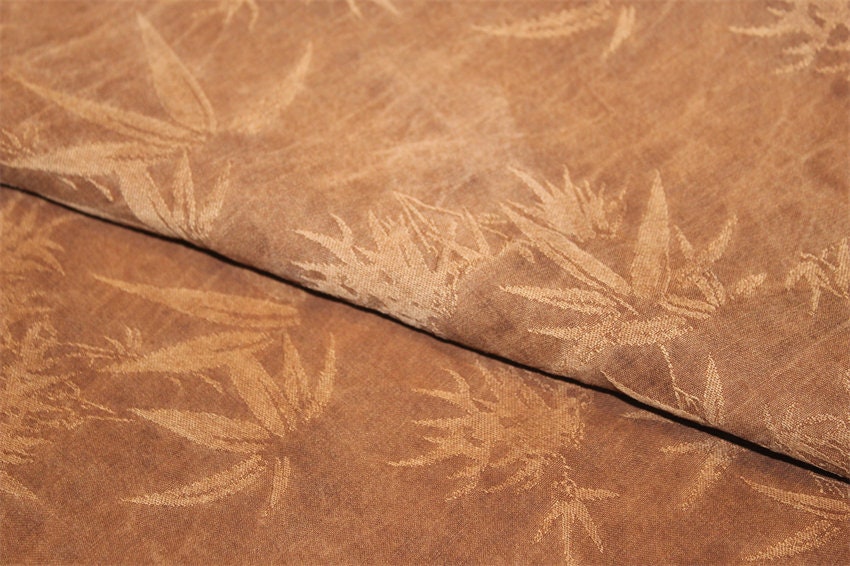 ZHUYE Jacquard Mud Silk Plant Dye Vintage Style 40 Momme Pure Silk Fabric by the yard