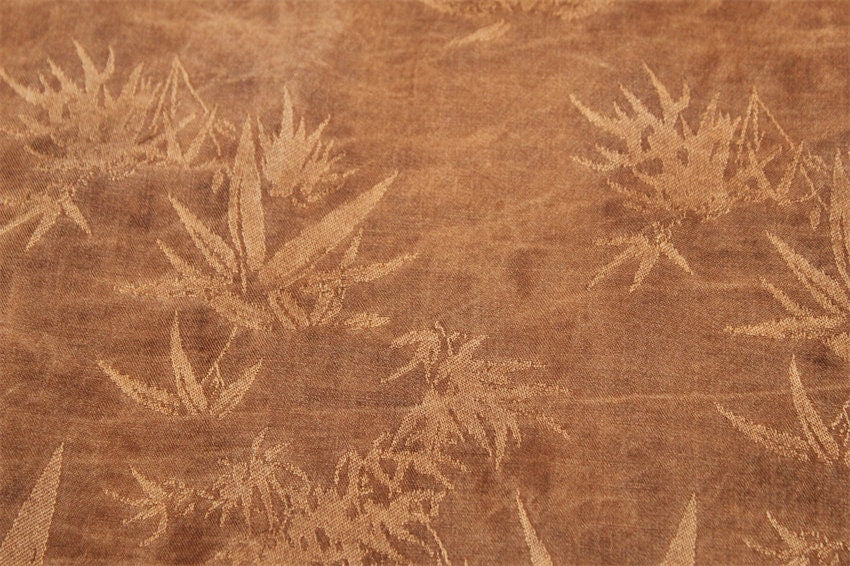 ZHUYE Jacquard Mud Silk Plant Dye Vintage Style 40 Momme Pure Silk Fabric by the yard
