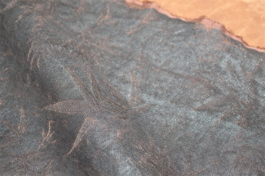 ZHUYE Jacquard Mud Silk Plant Dye Vintage Style 40 Momme Pure Silk Fabric by the yard