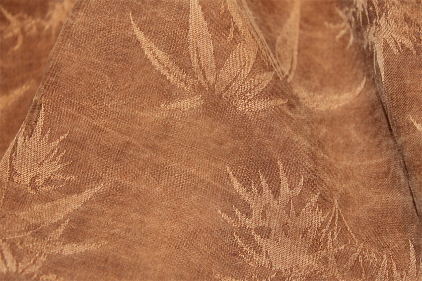 ZHUYE Jacquard Mud Silk Plant Dye Vintage Style 40 Momme Pure Silk Fabric by the yard