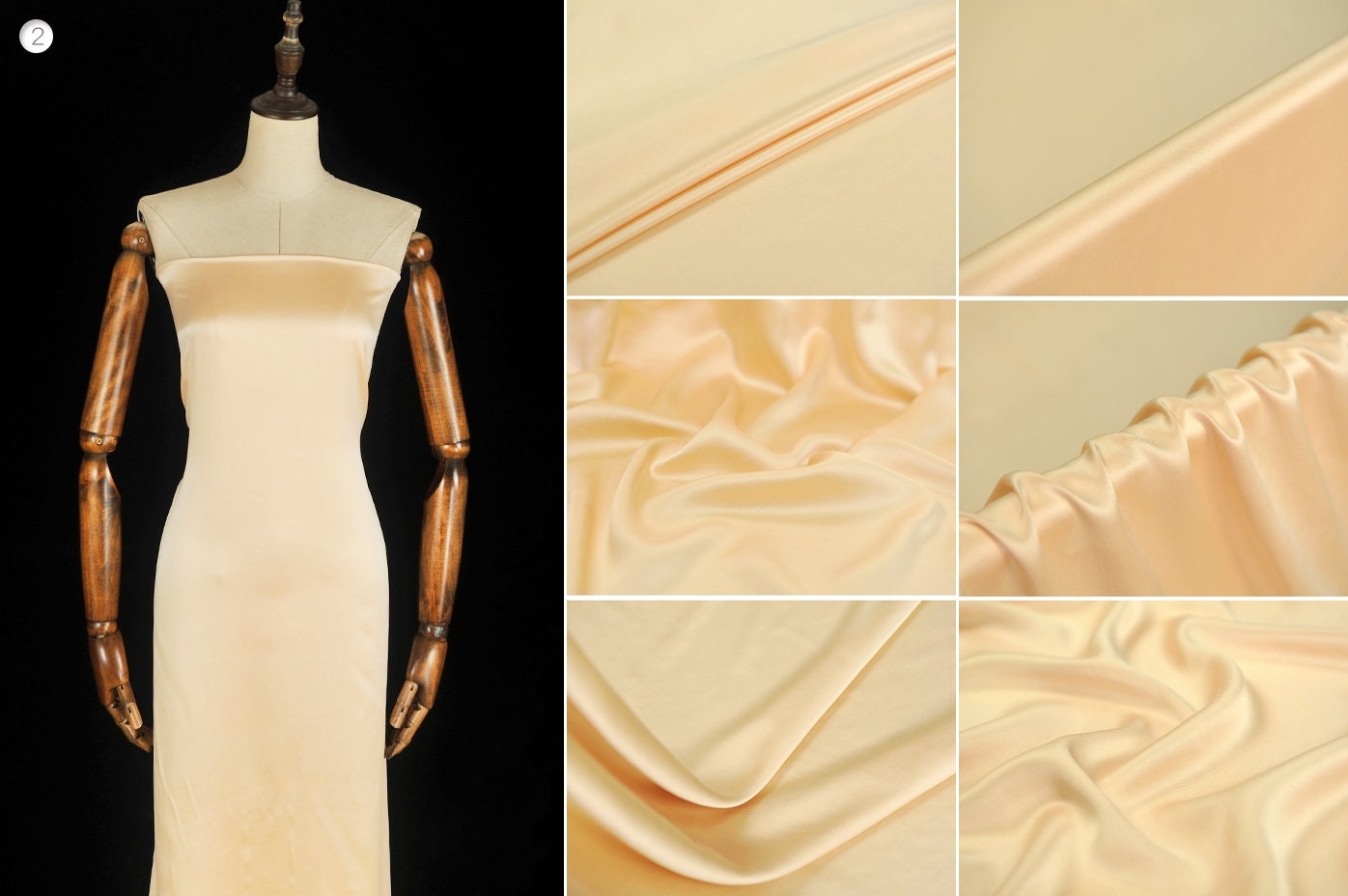 30mm Stone-Wash Pure Silk Satin 9 Colors Fabric By the Yard