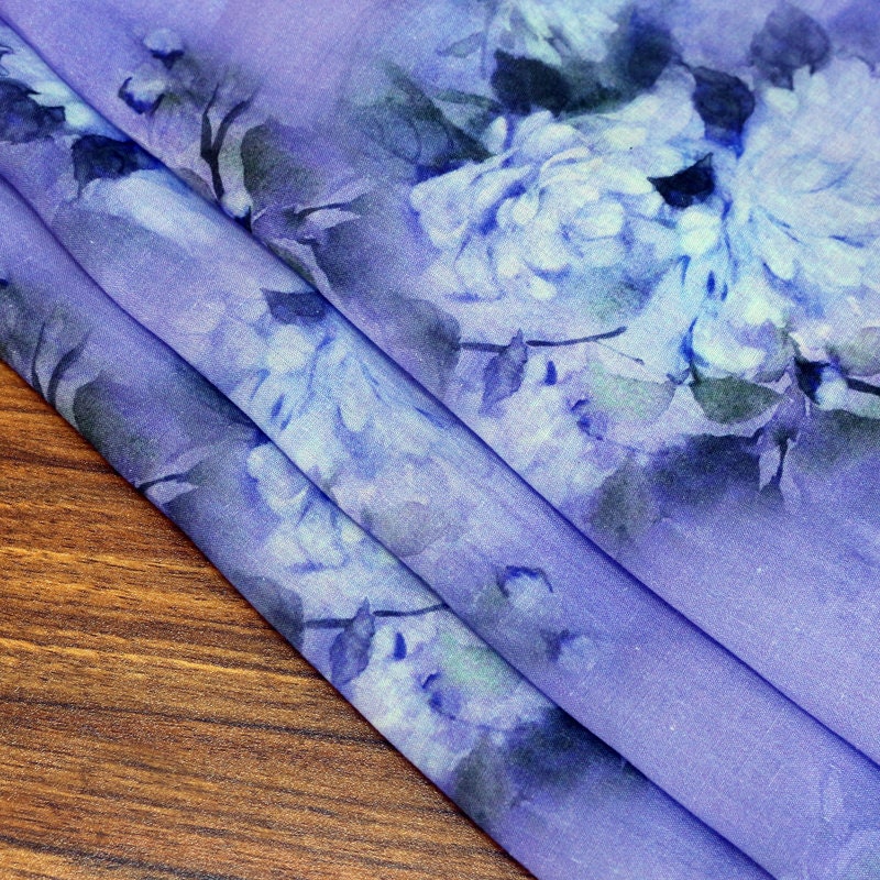 Peony Floral Print Ramie Fabric By the Yard