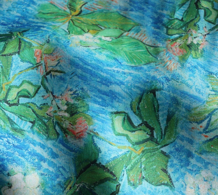 BAISE - Floral Print Ramie Fabric-By the Yard