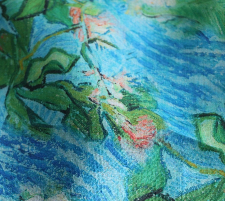 BAISE - Floral Print Ramie Fabric-By the Yard
