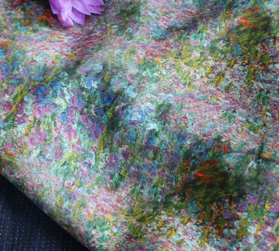 ZIHUATIAN - Floral Print Ramie Fabric-By the Yard