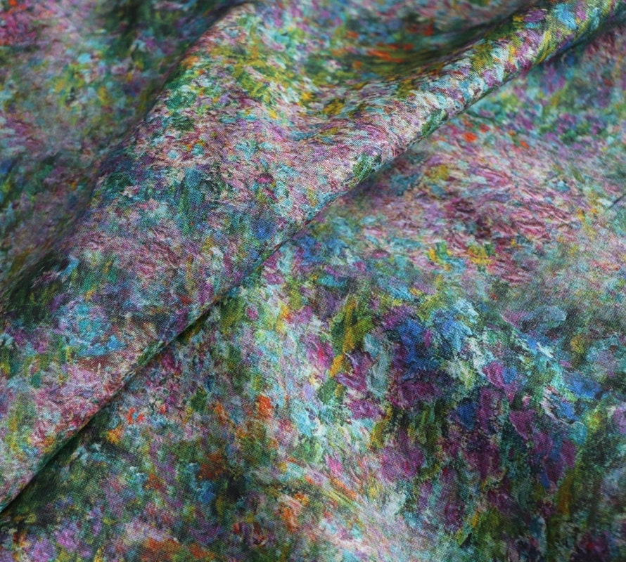 ZIHUATIAN - Floral Print Ramie Fabric-By the Yard