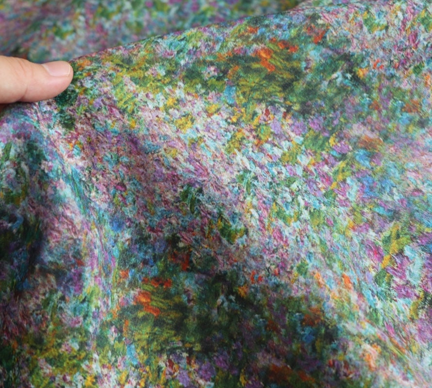 ZIHUATIAN - Floral Print Ramie Fabric-By the Yard