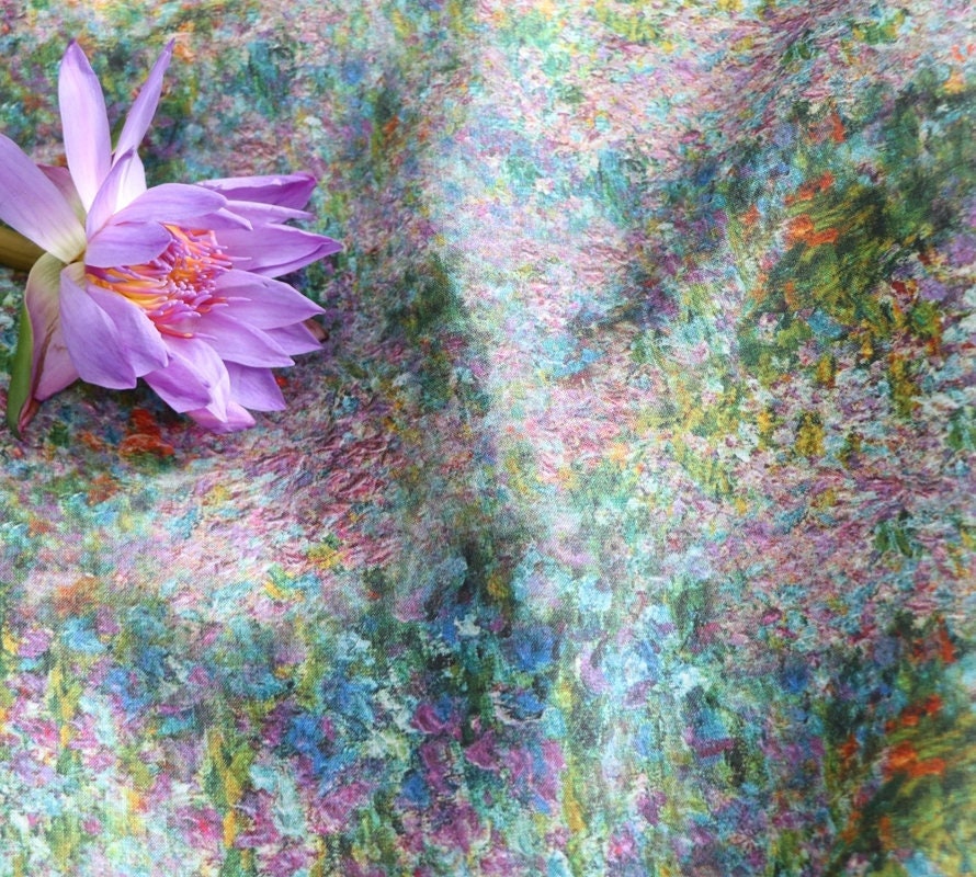 ZIHUATIAN - Floral Print Ramie Fabric-By the Yard
