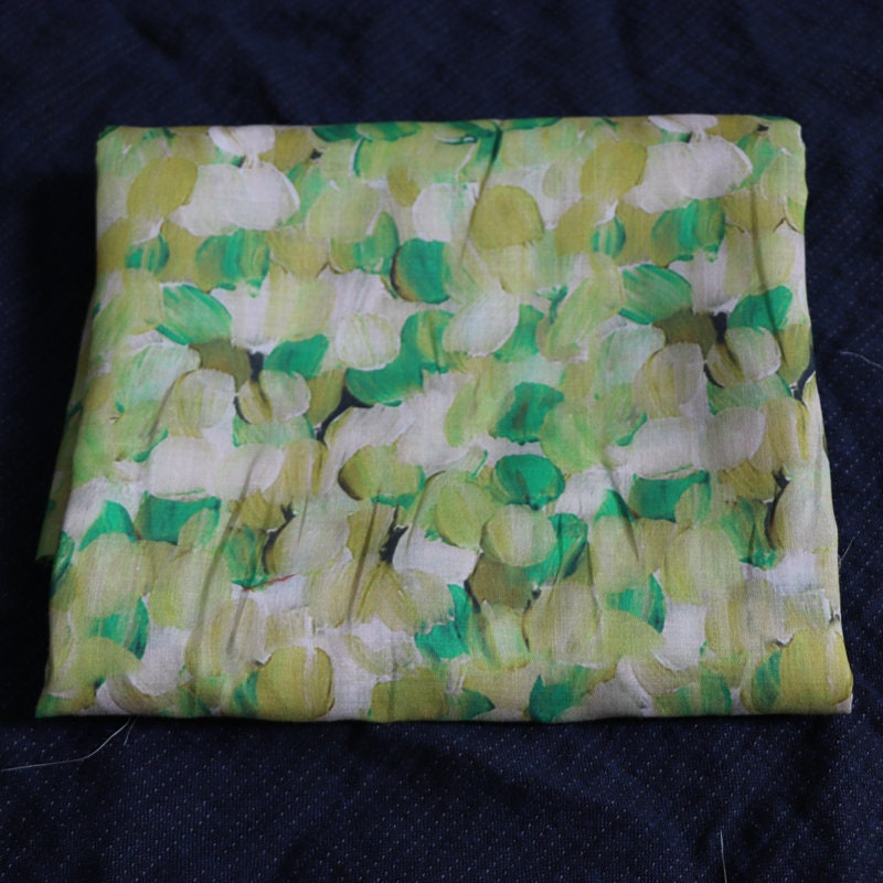 YUJINXIANG - Oil Painting Style Tulips Print Ramie Fabric - 140cm wide by the Yard