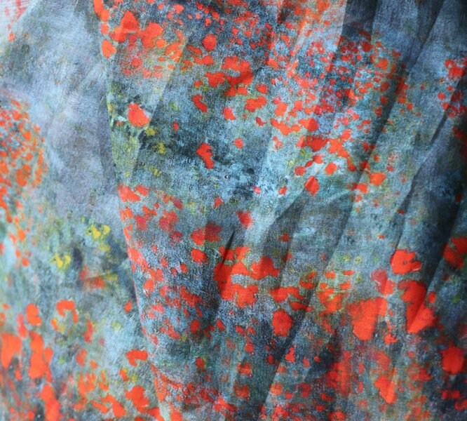 SUHUATIAN - Floral Print Ramie Fabric-By the Yard
