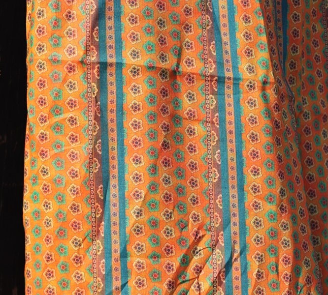 KAQI - Flower Print Ramie Fabric-By the Yard