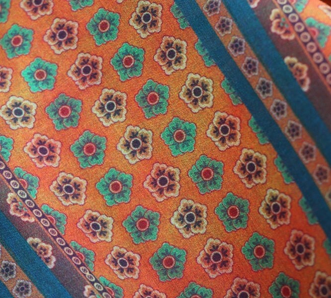 KAQI - Flower Print Ramie Fabric-By the Yard