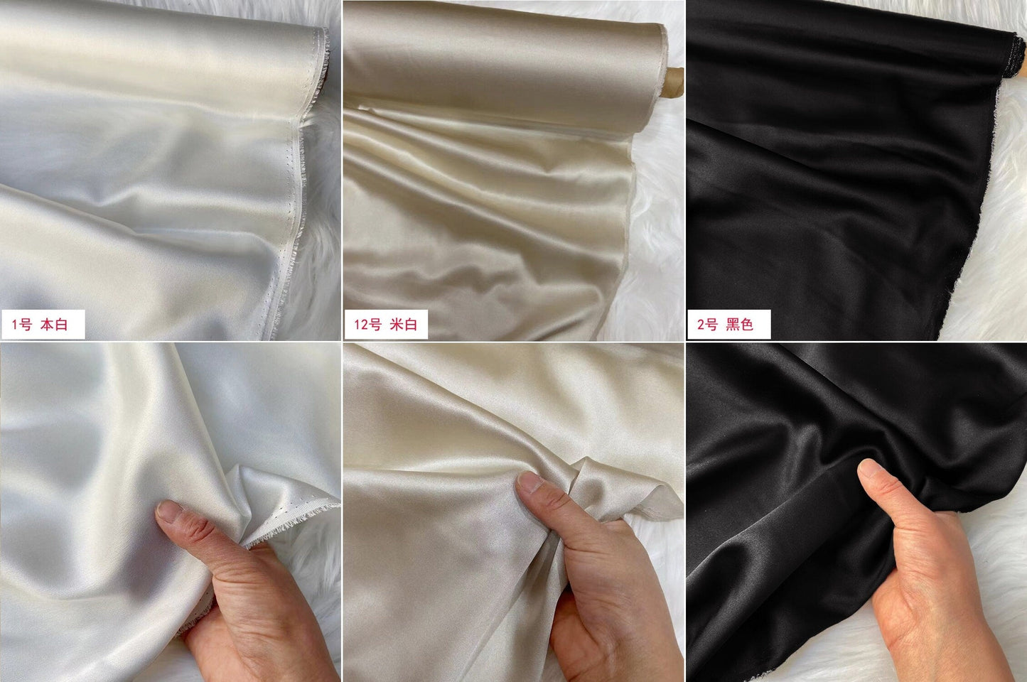 24 Multi Solid Colors 19 momme Stretch Silk Satin Fabric - 108cm wide by the Yard