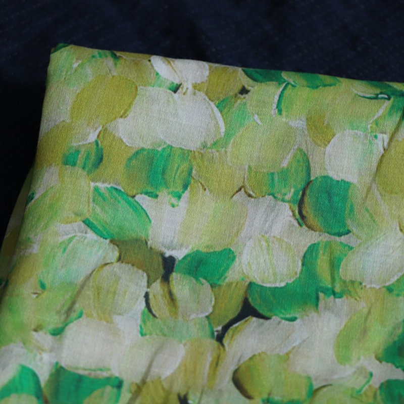 YUJINXIANG - Oil Painting Style Tulips Print Ramie Fabric - 140cm wide by the Yard